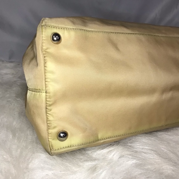 Beautiful Vintage Prada Cammello Nylon w/ Leather Handles Shopping Tote Bag - Picture 6 of 15